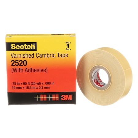 ElectricalTape, Yellow, 20ydL, 3/4inW, PK20 MPN:2520-3/4x60FT