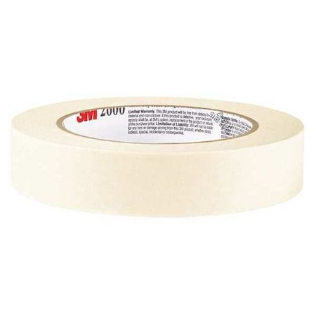 Masking Tape, 3/4 in. W x 60 yd. L, 0.7 in W x 60.1 yds L, 4.4 mil Thick, Natural Rubber Adhesive MPN:260018A