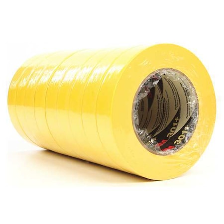Painter's Tape, 24 mm W x 55 m L, 6.3 mil Thick, Yellow, Rubber Adhesive, 36 PK MPN:301+
