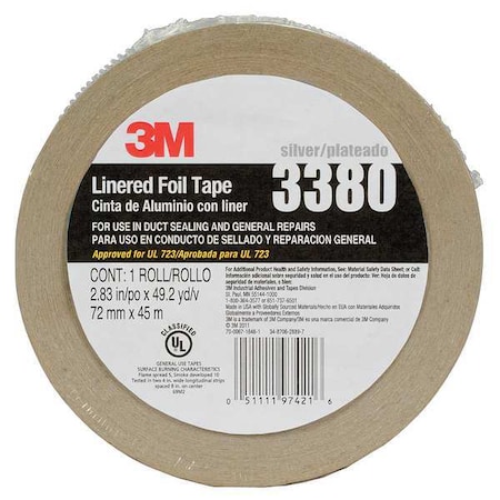 FoilTape, Aluminum, Silver, 49ydL, 2-3/4inW MPN:3380