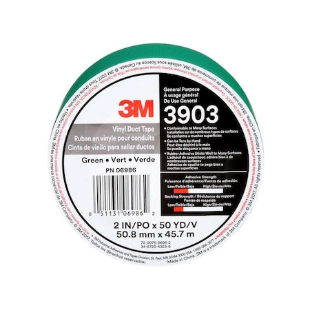 Duct Tape, Green, 50 yd L, 2 in W MPN:3903