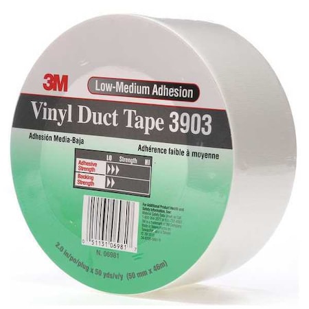 Duct Tape, White, 50 yd L, 2 in W MPN:3903