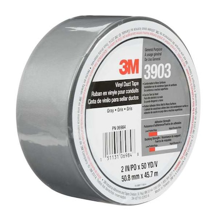 Duct Tape, Gray, 50 yd L, 2 in W MPN:3903