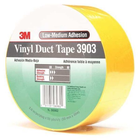 Duct Tape, Yellow, 50 yd L, 2 in W MPN:3903