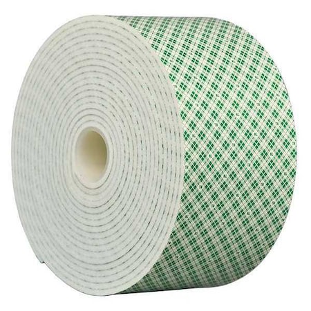 Double-Sided Foam Tape, 2 in W, 5 yd L, 1/8 in, Polyurethane Foam, Double-Sided MPN:4008