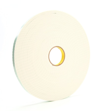 Double-Sided Foam Tape, 3/4 in W, 36 yd L, 1/8 in, Polyurethane Foam, Double-Sided, 12 PK MPN:4008
