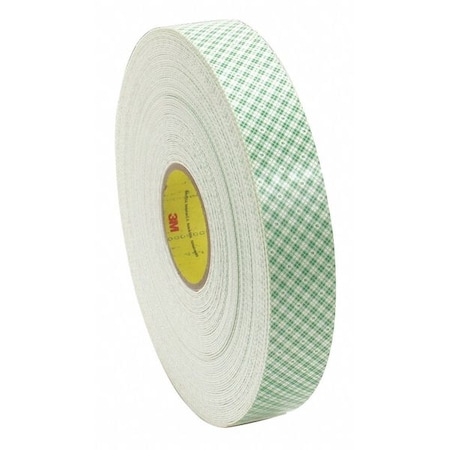 Double-Sided Foam Tape, 1 in W, 36 yd L, 1/16 in, Polyurethane Foam, Double-Sided, 9 PK MPN:4016