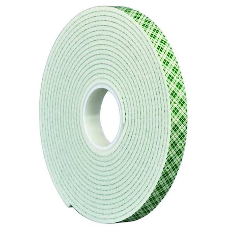 Double-Sided Foam Tape, 1 in W, 5 yd L, 1/32 in, Polyurethane Foam, Double-Sided MPN:4032