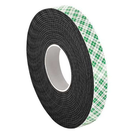 Double-Sided Foam Tape, 1/2 in W, 5 yd L, 1/16 in, Polyurethane Foam, Double-Sided MPN:4056
