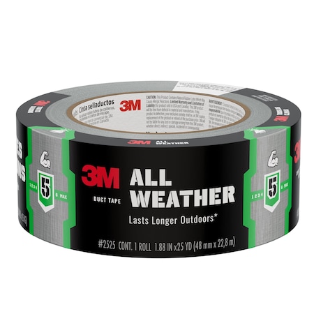 Duct Tape, Gray, 25 yd L, 1-7/8 in W MPN:40825