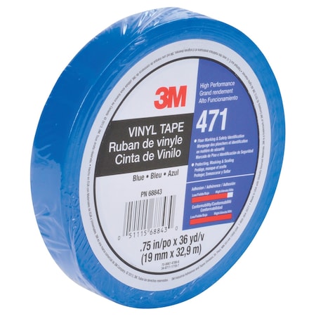 Vinyl Tape 471, Blue, 1/2