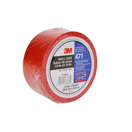 Vinyl Tape 471, Red, 1/4