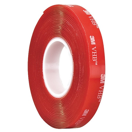Double-Sided VHB Foam Tape, 1/2 in W, 5 yd L, 1/16 in Thick, Polyethylene Foam, 4910 MPN:4910