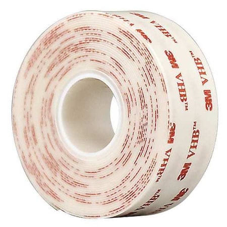 Double-Sided Foam Tape, 1 in W, 5 yd L, 1/32 in, Acrylic Foam, Double-Sided MPN:4930