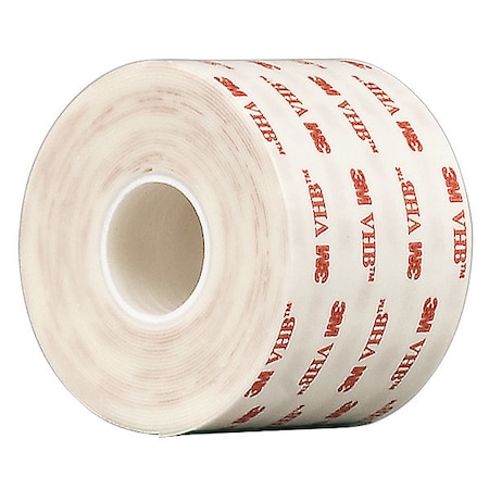 Double-Sided Foam Tape, 2 in W, 5 yd L, 1/32 in, Acrylic Foam, Double-Sided MPN:4930
