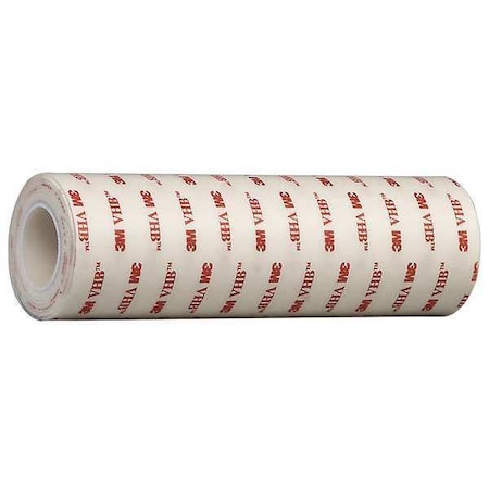 Double-Sided Foam Tape, 6 in W, 5 yd L, 1/32 in, Acrylic Foam, Double-Sided MPN:4950