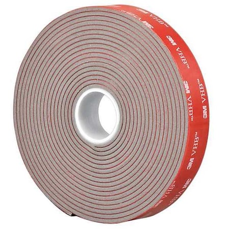 Double-Sided Foam Tape, 3/4 in W, 5 yd L, 3/32 in, Acrylic Foam, Double-Sided MPN:4991