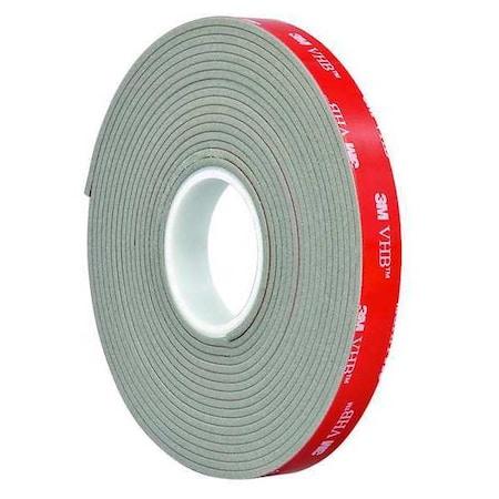 Double-Sided Foam Tape, 1 in W, 5 yd L, 3/32 in, Acrylic Foam, Double-Sided MPN:4991