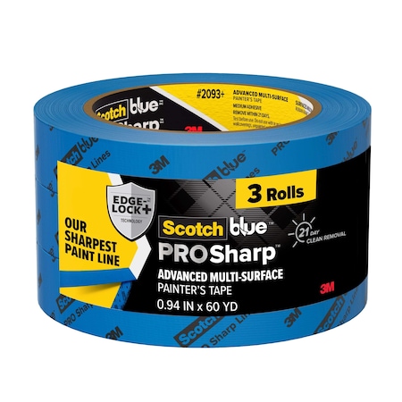 Painter'sTape, Crepe, Blu, 60ydL, 1inW, PK3 MPN:50569