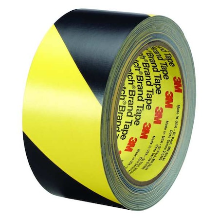 Floor Tape, Black/Yellow, 1 inx108 ft, Roll MPN:5702
