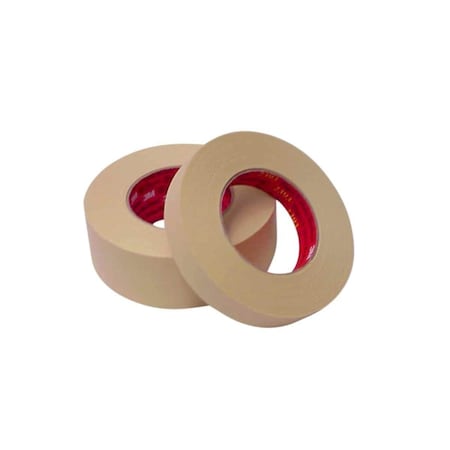 Masking Tape, 72 mm W x 60.14 Linear Yard L, Tan, Rubber Adhesive, 12 PK MPN:70006348109