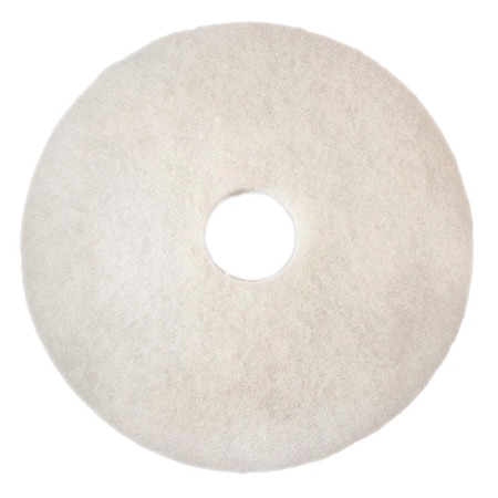 Buffing and Cleaning Pad, 20 In, 3 3/4 in Center Hole, White, PK5 MPN:4100