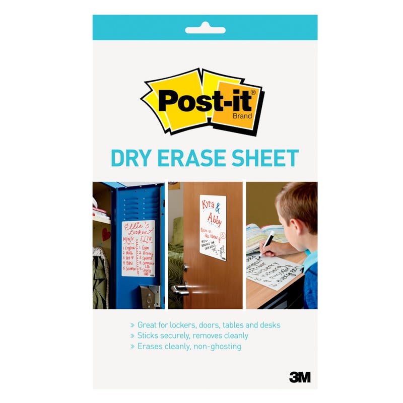 Post-it Dry Erase Sheets, 7 in x 11.3 in, 1 Pack, 3 Sheets/Pack, White, DEFSHEETS-3PK MPN:DEFSHEETS-3PK