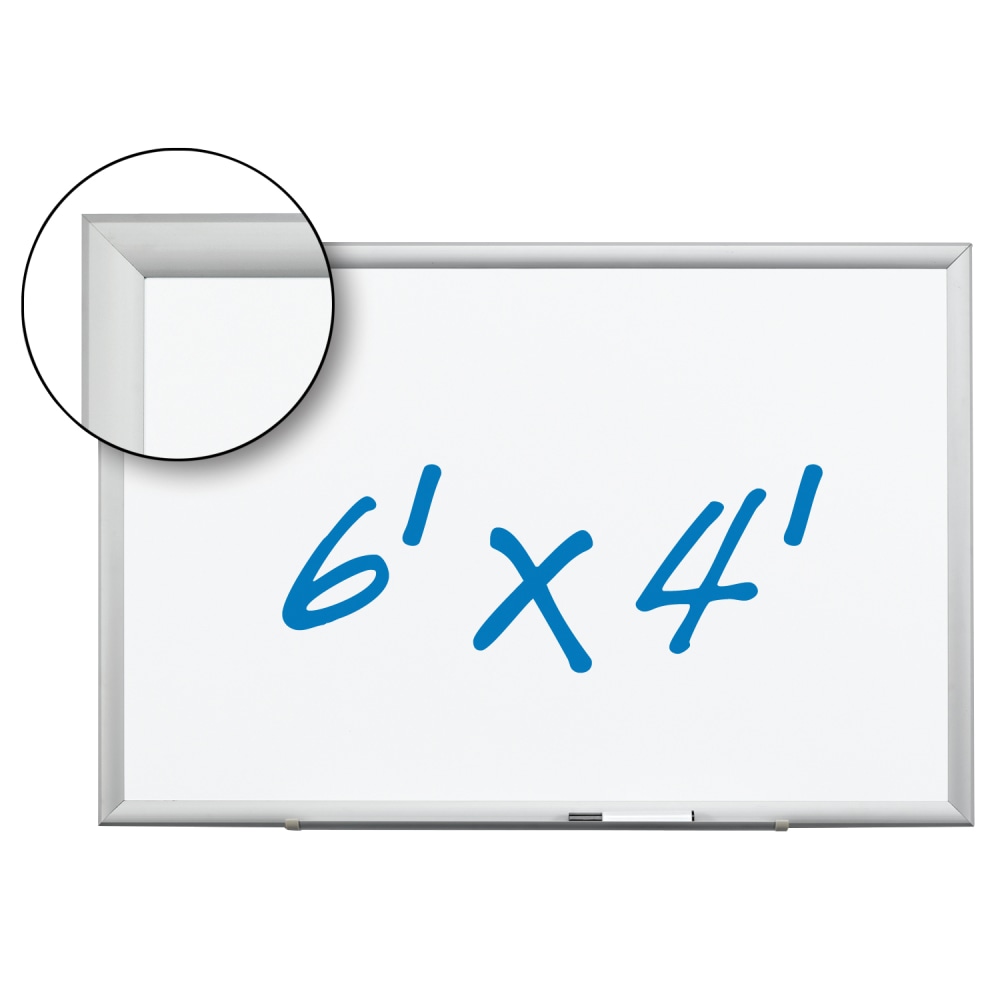 3M Magnetic Dry Erase Whiteboard, 72in x 48in, Aluminum Frame With Silver Finish MPN:DEP7248A