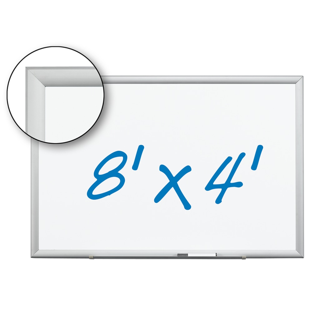 3M Porcelain Magnetic Dry-Erase Whiteboard, 96in x 48in, Aluminum Frame With Silver Finish MPN:DEP9648A