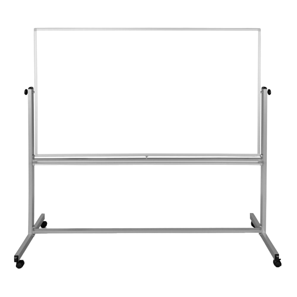 Luxor Double-Sided Magnetic Mobile Dry-Erase Whiteboard, 40in x 72in, Aluminum Frame With Silver Finish MPN:MB7240WW