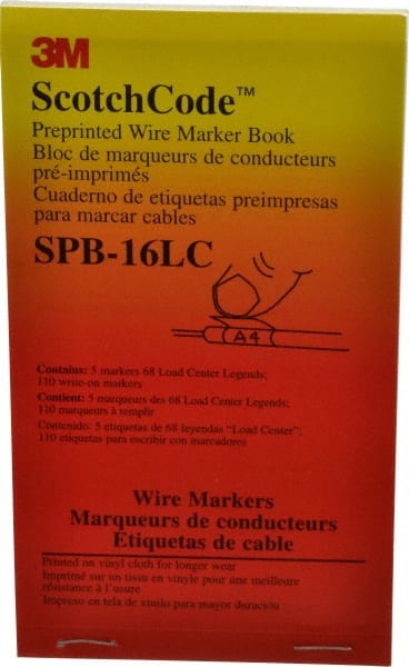 Series SPB-16LC, 450 Labels, 1.37 Inch Long x 0.22 Inch Wide x 1/4mm Thick, Alphanumeric, Electrical Vinyl Film Book MPN:7010319127