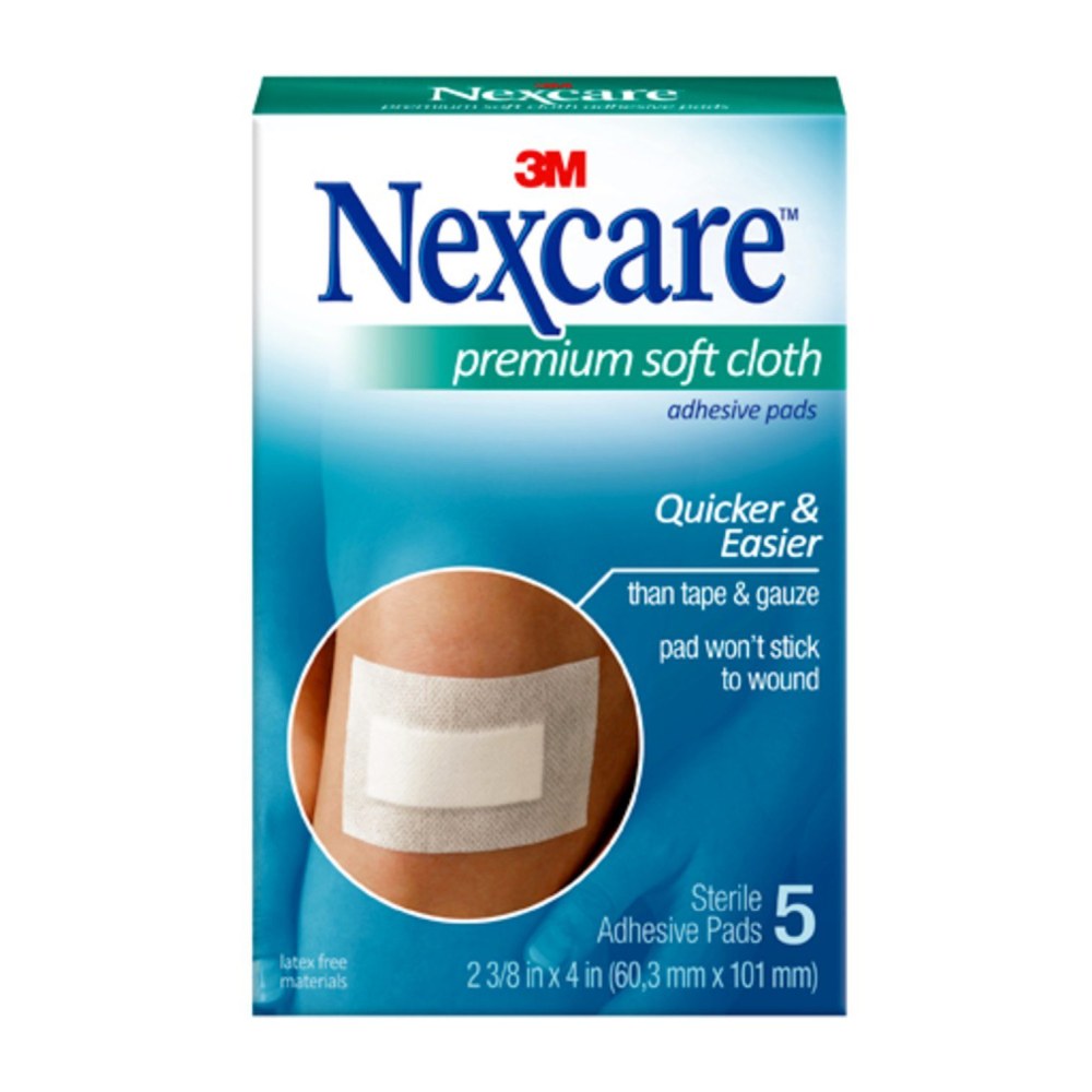 3M Nexcare Premium Adhesive Pads, 2 3/8in x 4in, Pack Of 3 (Min Order Qty 10) MPN:H3564