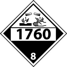 NMC™ Dot 1760 8 Placard Sign Pressure Sensitive Vinyl DL146BP