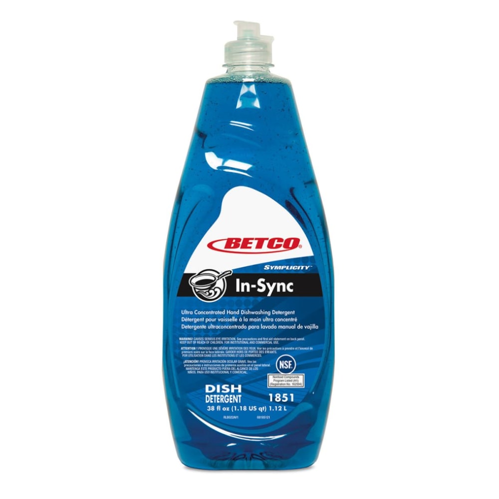 Betco InSync Super Concentrated Hand Dishwashing Detergent, Fresh Scent, 38 Oz MPN:18510400EA
