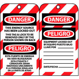 Bilingual Lockout Tags - This Energy Source Has Been Locked Out SPLOTAG17