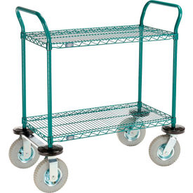 Nexel® 2 Shelf Utility Cart Poly-Green 36