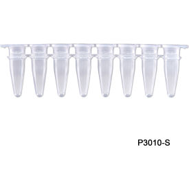 MTC Bio PCR 8 Strips with Separate Flat Cap Strips 0.2 ml 120 Pack P3010-S