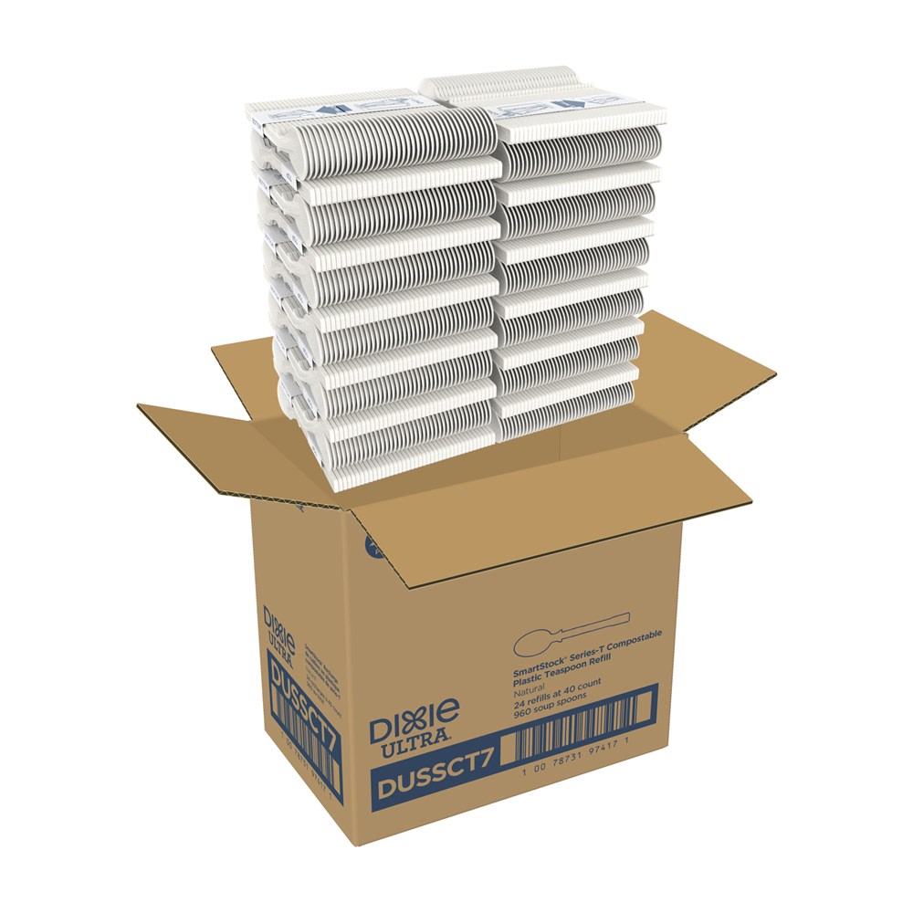 Dixie TriTower Compostable Spoons, White, Box Of 40 Knives, Case Of 24 Boxes MPN:DUSSCT7