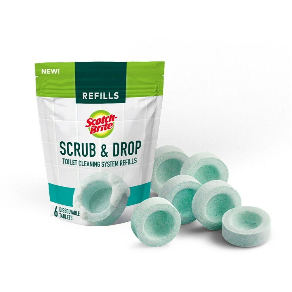 Scotch-Brite Scrub & Drop Toilet Bowl Cleaner Refills, 6 Disposable Toilet Cleaner Tablets (Min Order Qty 7) MPN:559-SD-RF-6
