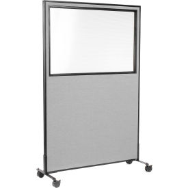 Interion® Mobile Office Partition Panel with Partial Window 48-1/4