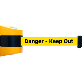 Tensabarrier® Magnetic Retractable Belt Barrier 15' Yellow 