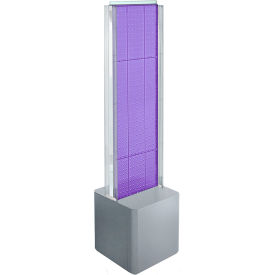 Global Approved 700728-PUR Two-Sided Pegboard Floor Display W/ Studio Base 14-1/2
