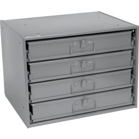 Durham Steel Compartment Box Rack Heavy Duty Bearing 20 x 15-3/4 x 15 with 4 Adj Divider Boxes 507493