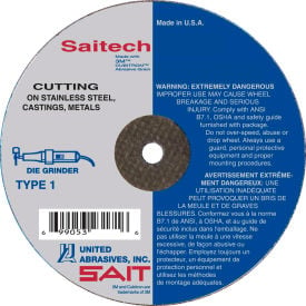 United Abrasives - Sait 23152 Cut Off Wheel Type 1 Saitech 3