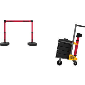 Banner Stakes PLUS Cart Pkg Red Double-Sided 