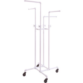 Econoco Pipeline 4-Way Adjustable Gloss White Garment Rack PS4-ADJWH
