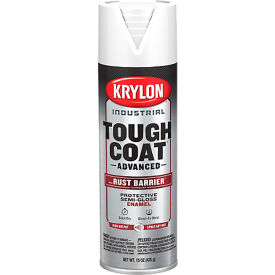 Krylon® Tough Coat Advance Spray Paint w/ Rust Barrier Technology 20 oz. Semi-Gloss White K00919008 - Pkg Qty 6
