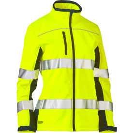Bisley® Women's Contoured Softshell Jacket ANSI M Hi-Vis Yellow 333W6059T-YLNV/M