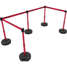 Banner Stakes PLUS Barrier Set X5 Red Double-Sided 