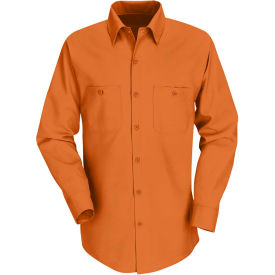 Red Kap® Men's Industrial Work Shirt Long Sleeve Orange Long-L SP14 SP14ORLNL